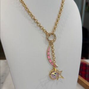 LOve, Lisa Charm Necklace with star, moon and evil eye